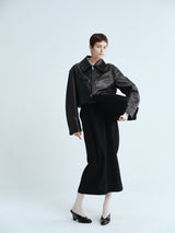 TOTEME - Suede Scoop Tote Bag in Black