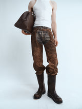 Dries Van Noten - Leather Biker Boots in Dark Brown