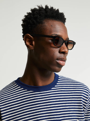Flatlist - Le Bucheron Sunglasses in Solid Black and Brown Gradient Lens