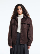 The Frankie Shop - Hester Faux Suede Jacket in Brown