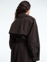 The Frankie Shop - Mavis Oversized Trench Coat in Brown