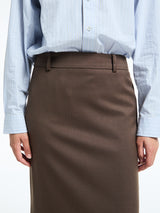 The Frankie Shop - Alrose Mid Skirt in Mocha
