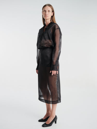 The Frankie Shop - Peri Sheer Midi Skirt in Black
