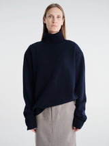 The Frankie Shop - Gala Padded Knit Turtleneck in Navy
