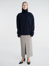 The Frankie Shop - Gala Padded Knit Turtleneck in Navy