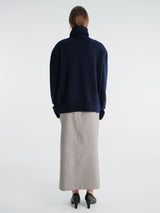 The Frankie Shop - Gala Padded Knit Turtleneck in Navy