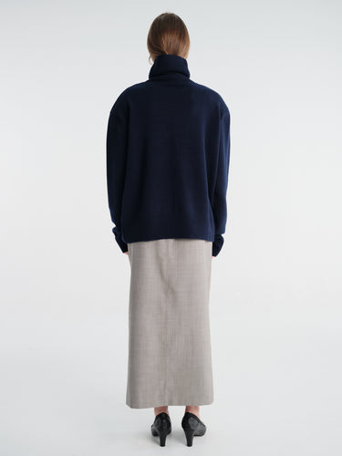 The Frankie Shop - Gala Padded Knit Turtleneck in Navy
