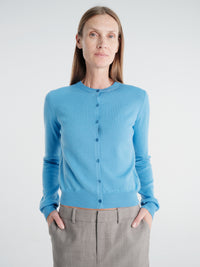 The Frankie Shop - Nomi Thin Knit Cardigan in Blue