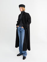 The Frankie Shop - Gaia Double Breasted Coat in Black