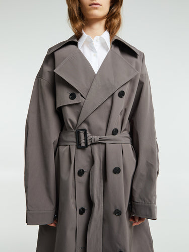 The Frankie Shop - Mavis Oversized Trench in Grey
