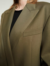 The Frankie Shop - Newark Double Breasted Blazer in Khaki