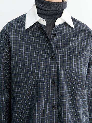 The Frankie Shop - Hylan Checked Shirt in Dark Grey