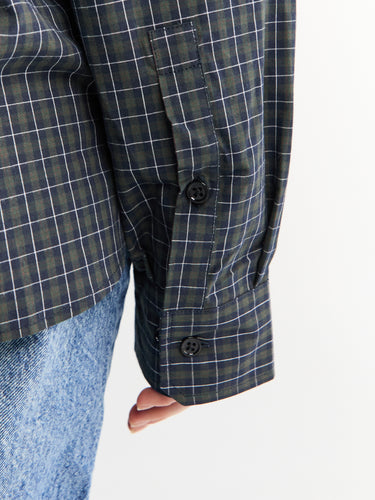 The Frankie Shop - Hylan Checked Shirt in Dark Grey