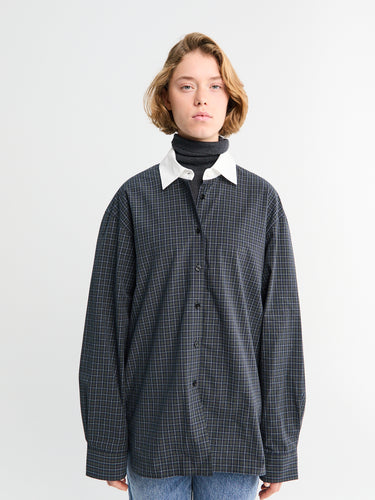 The Frankie Shop - Hylan Checked Shirt in Dark Grey