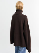 The Frankie Shop - Rhea Trapeze Turtleneck in Dark Brown