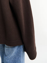 The Frankie Shop - Rhea Trapeze Turtleneck in Dark Brown