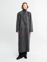 The Frankie Shop - Gaia Double Breasted Coat in Dark Grey Melange