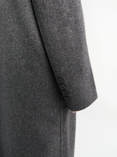 The Frankie Shop - Gaia Double Breasted Coat in Dark Grey Melange