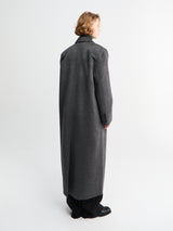 The Frankie Shop - Gaia Double Breasted Coat in Dark Grey Melange