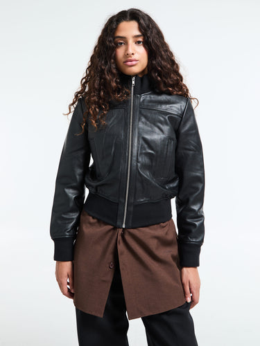 The Frankie Shop - Tobias Leather Jacket in Black