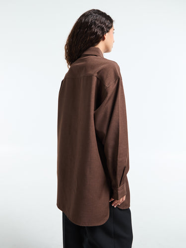 The Frankie Shop - Culver Cargo Shirt in Dark Brown