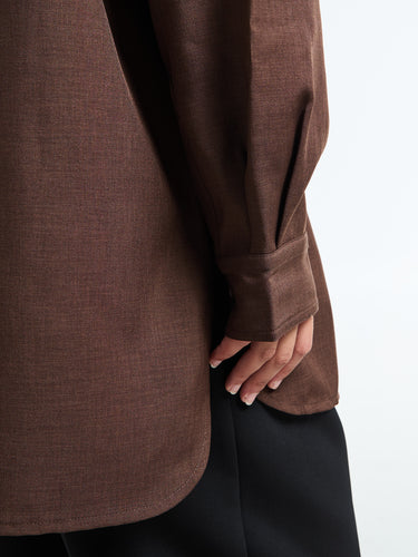 The Frankie Shop - Culver Cargo Shirt in Dark Brown