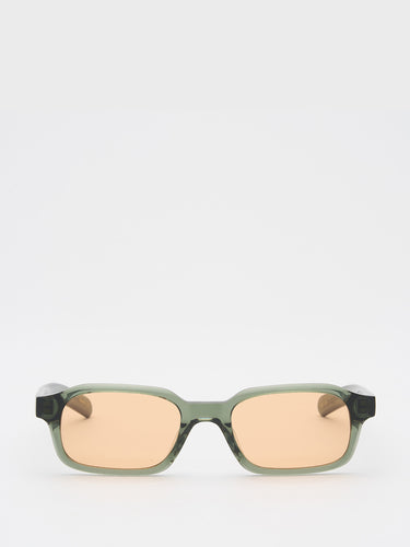 Flatlist - Hanky Sunglasses in Crystal Duck Green and Faded Orange Lens