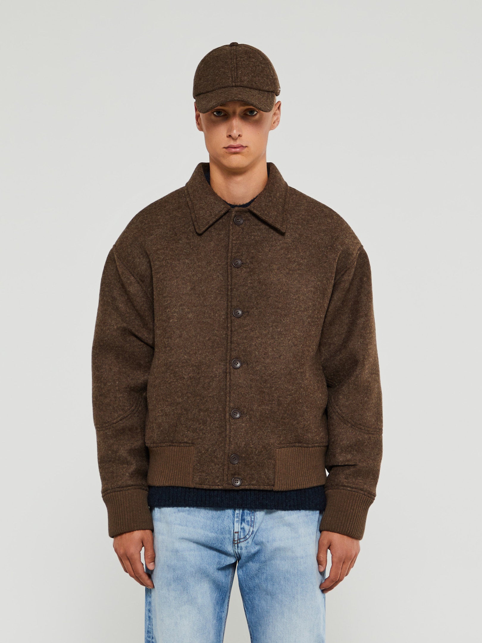 Le Bomber Feltro Jacket in Dark Brown