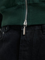 Jacquemus - Le Hoodie Zip Gros Grain in Dark Green 2