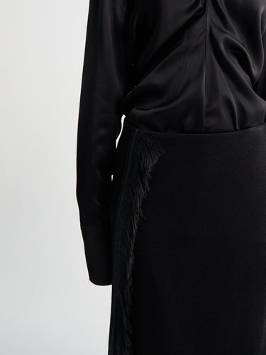 Jil Sander - Fringed Midi Skirt in Black