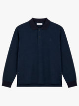 Jil Sander - Long-Sleeved Embroidery Polo in Ink