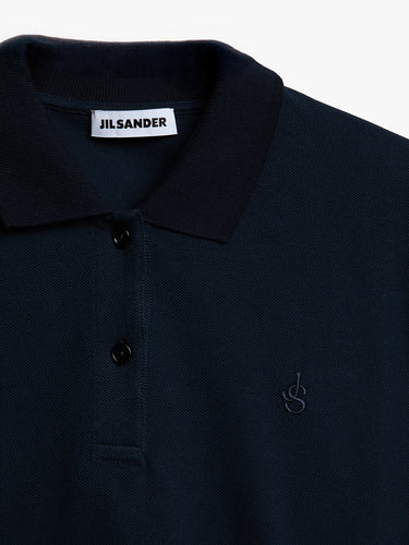 Jil Sander - Long-Sleeved Embroidery Polo in Ink
