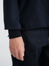 Jil Sander - Long-Sleeved Embroidery Polo in Ink