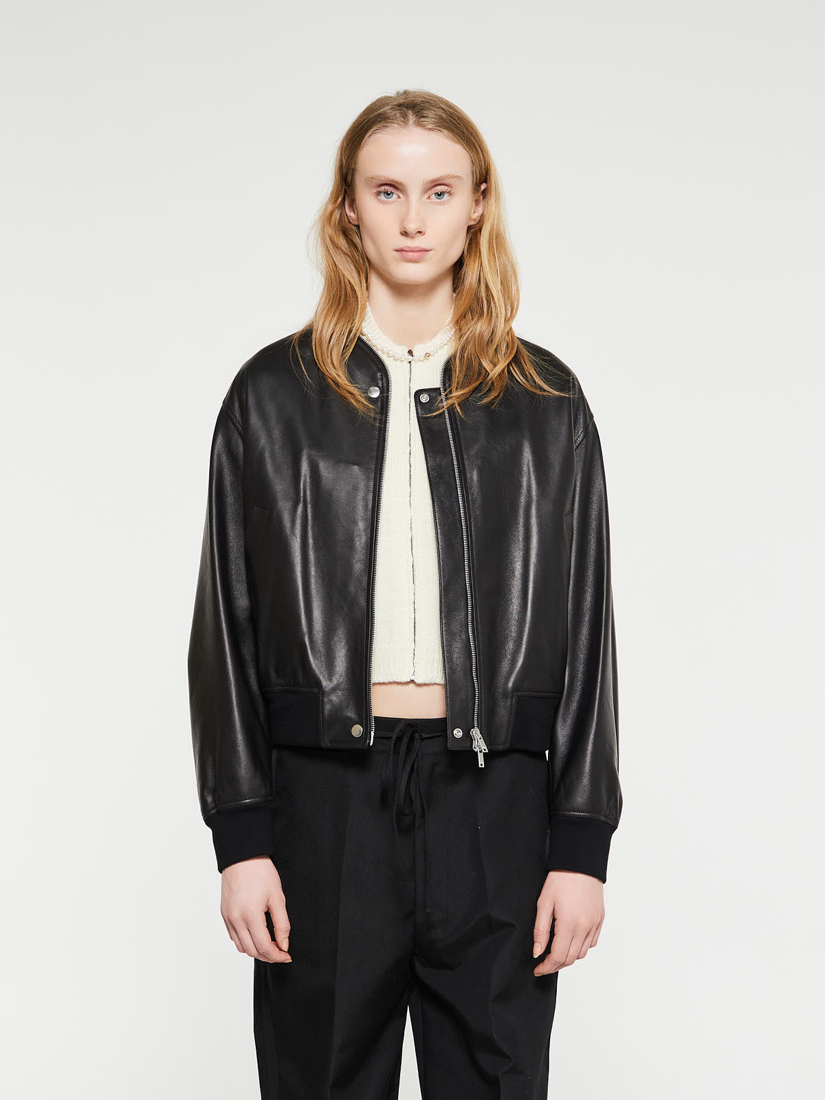 着丈66JIL SANDER leather blouson