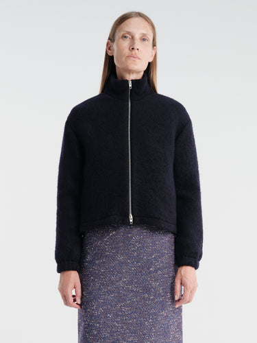 Jil Sander - Zip Up Sweatshirt Embroidery in Ink
