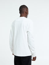 Jil Sander - Cotton Crewneck Long Sleeve Logo T-Shirt in Porcelain