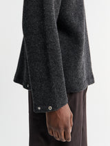 Lady White Co. - V Neck Snap Sweater in Charcoal