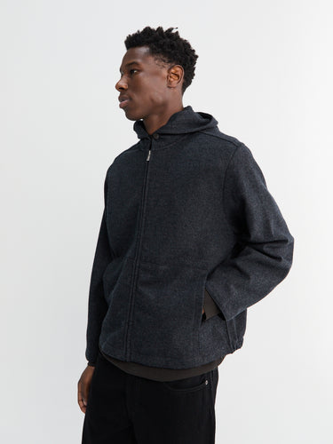 Lady White Co. - Wool Zip Hoodie in Charcoal