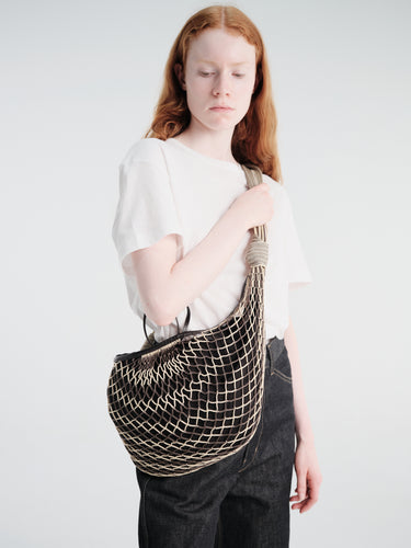 Lemaire - Big Fortune Croissant Filt Bag in Light Beige and Marron Glace