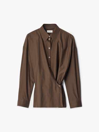 Lemaire - Straight Collar Twisted Shirt in Truffle