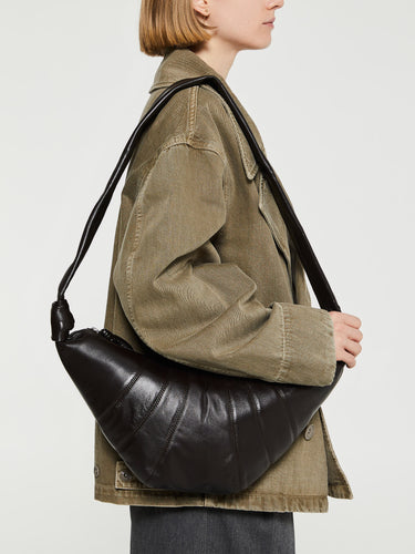Lemaire - Medium Croissant Bag in Dark Chocolate