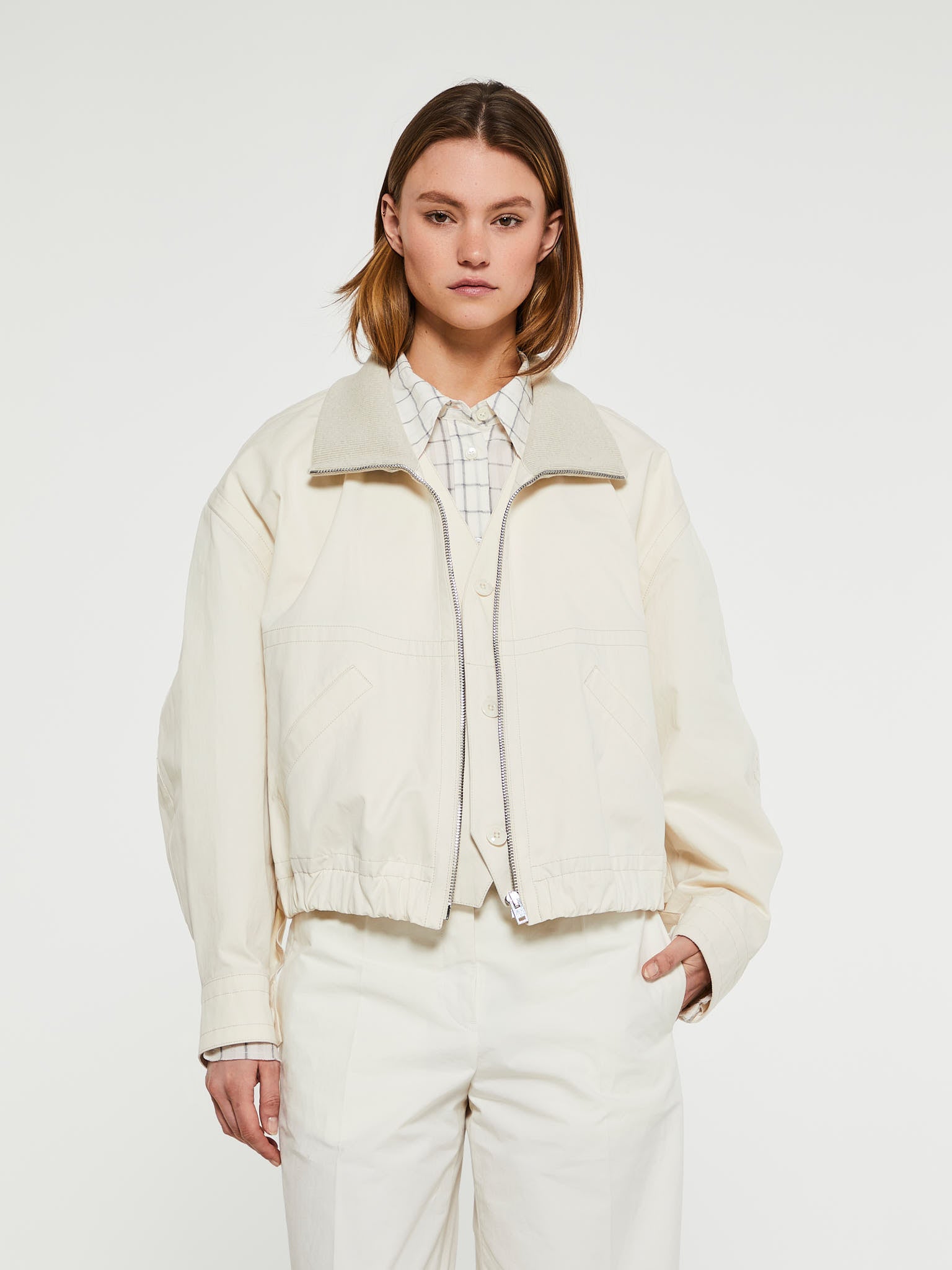 Lemaire - Double Layer Blouson With Rib in Beige
