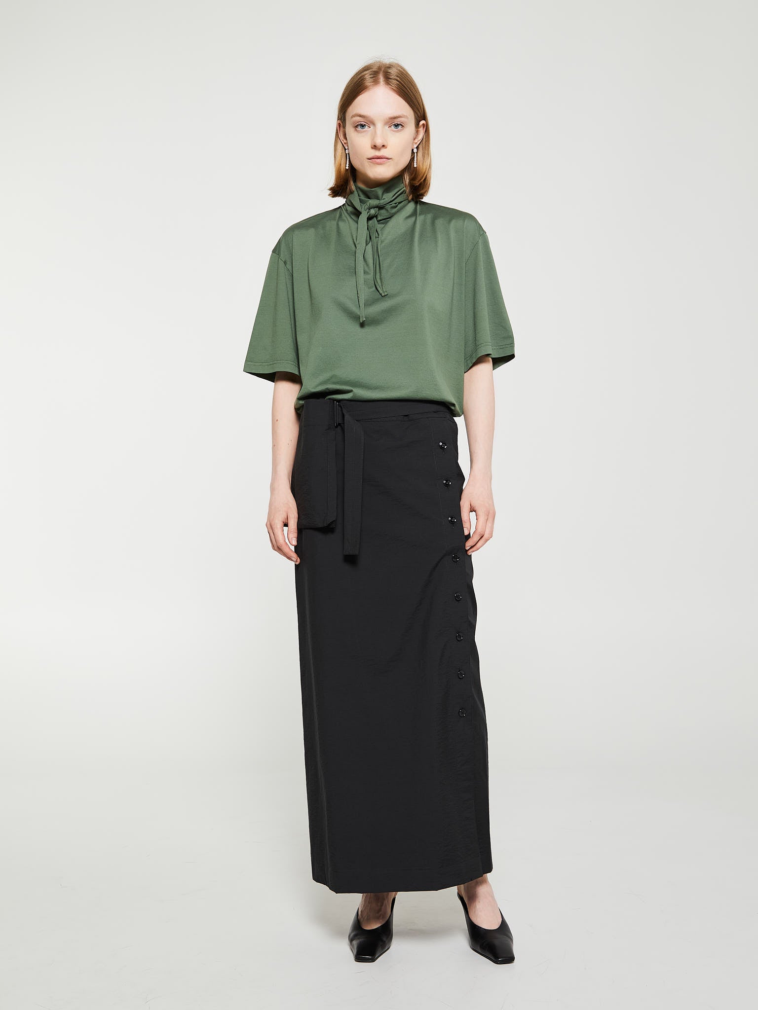 Lemaire - Long Wrap Skirt in Black
