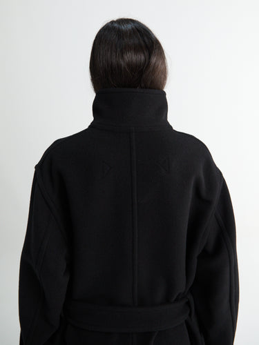 Lemaire - Wrap Coat in Black