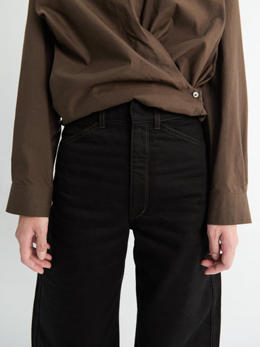 Lemaire - High Waisted Curved Pants in Black