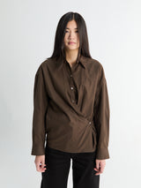 Lemaire - Straight Collar Twisted Shirt in Truffle