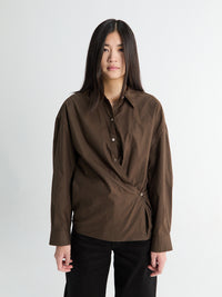 Lemaire - Straight Collar Twisted Shirt in Truffle