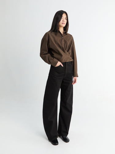 Lemaire - Straight Collar Twisted Shirt in Truffle