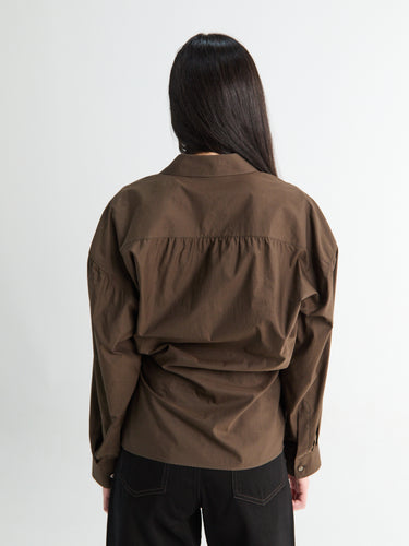 Lemaire - Straight Collar Twisted Shirt in Truffle