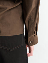 Lemaire - Straight Collar Twisted Shirt in Truffle
